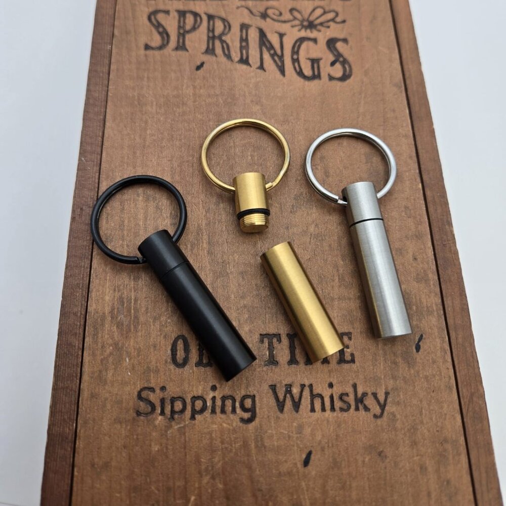 Tube Keychain Pill Stash Container
